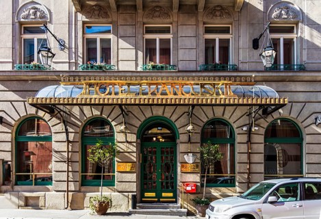 Hotel Francuski, details of the old town lanes, Krakow, Poland