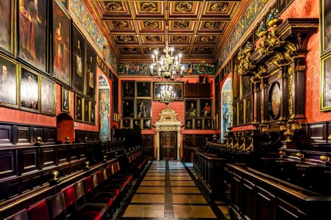 Aula, Collegium Maius oldest building of the Jagellonian University, 1364, Krakow, Poland