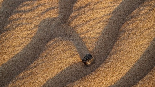 Structures in the sand, detail, sand dunes in the Wahiba Sands desert, Oman