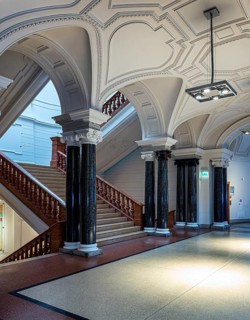 Interior design at the Museum of Communication on Leipziger Straße in Berlin Mitte, Classicism,