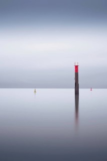 View across the Weser estuary towards the North Sea, Bremerhaven, Bremen, Germany