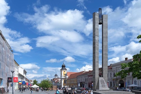 Memorandum monument, erected in 1994, the Transfiguration Cathedral, also known as the Minorite