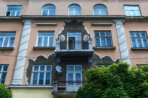 Decorative façade design around 1900, Cluj-Napoca, Romania