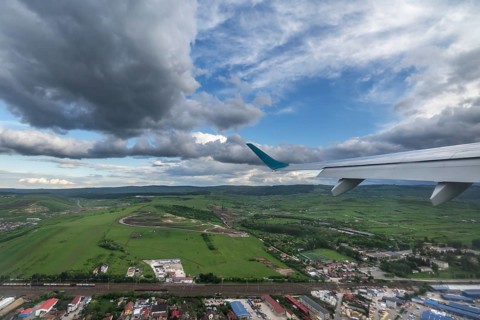 Flight over Cluj-Napoca, Transylvania, Romania