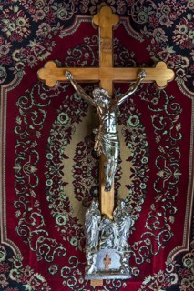Crucifix in the interior of the Trinity Church, Zhovkva city, Ukraine