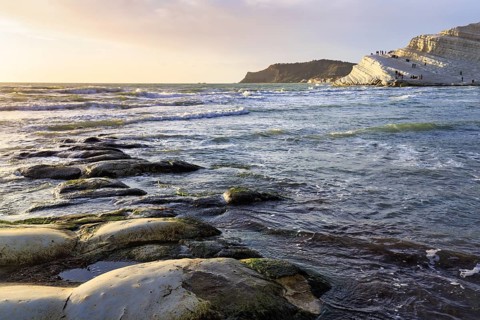 Rocky coast, Lido Scala dei Turchi, Realmonte, Agrigento, Sicily, South Coast, Mediterranean Sea,