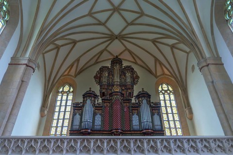 Organ gallery of the Hungarian Reformed Church, late Gothic hall church, 1486-1510, Cluj-Napoca,