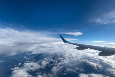Cloud formations seen from an airplane, Romania