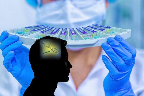 Symbol, DNA research, science, medicine, future, future, engineer, technician, cyber robot, young
