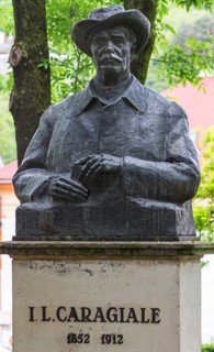 Bust of Romanian writer Ion Luca Caragiale, 1852-1912, Cluj-Napoca, Transylvania, Romania