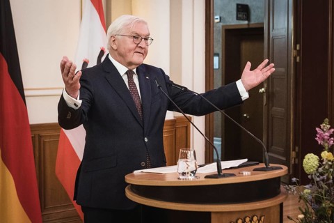 Frank-Walter Steinmeier, Federal President, gives a speech in front of a dinner in honor of the