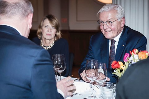 Kai Wegner, Elke Büdenbender and Frank-Walter Steinmeier at a dinner in honor of the Honorary
