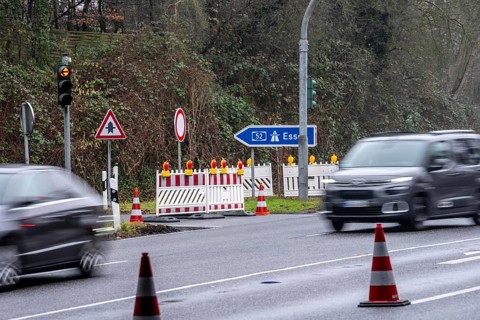 Closure of the A52 motorway, between AK Breitscheid and AS Kettwig, here the driveway in