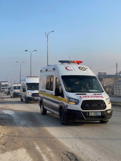 In Aleppo, Syria on January 25, 2026, a 24-vehicle humanitarian aid convoy, carrying UN relief
