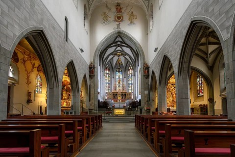 Interior view of Radolfzell Cathedral of Our Lady, Radolfzell am Lake Constance, Konstanz district,