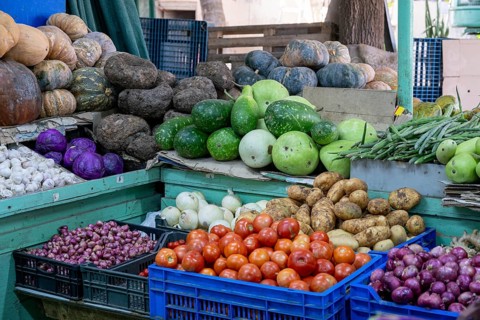 Fruit and vegetable stand, Salalah, Oman