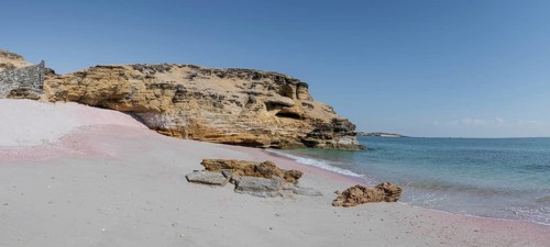 Pink beach near Khaluf, Oman