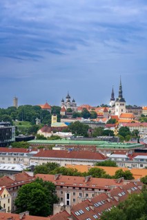 View over the Old Town, Tallinna vanalinn with St. Nicholas Church and Alexander Nevsky Cathedral