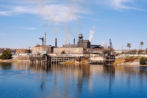 Factory on the banks of the Nile near Luxor, Egypt