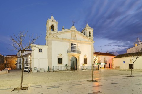 Church of Santa Maria ou da Misericordia in the evening, Praca Infante Dom Henrique, Lagos,