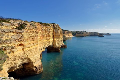 Rocky coast near Benagil, Algarve, Portugal