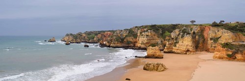 Beach and rocky coast, Praia Dona Ana, Lagos, Algarve, Portugal