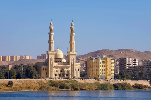 El Tabia Mosque on the banks of the Nile, Aswan, Egypt