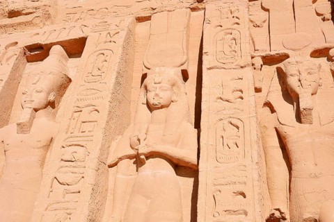 Statues of Ramesses II and Nefertari, Temple of Hathor or Temple of Nefertari, Temple of Abu