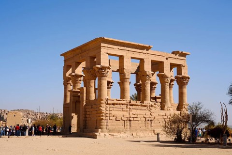 Augustus's Trajan Kiosk, Philae Temple, UNESCO World Heritage Site, Agilkia Island, Aswan, Nubia,