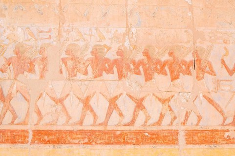 Relief of the Soldier Parade, Hathor Chapel, Hatshepsut Temple, Hatshepsut Mortuary Temple, Deir