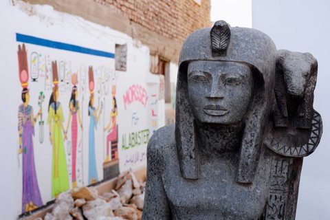 Sculpture at an alabaster factory, Luxor, Egypt
