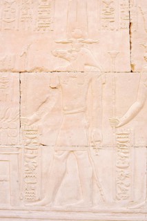 Relief of the crocodile god Sobek, double temple of Kom Ombo, Kom Ombo, Egypt