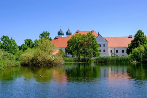 Kloster Seeon, am Seeoner See, Chiemgau, Upper Bavaria, Bavaria, Germany