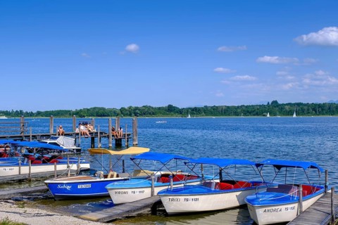 Am Chiemsee bei Stock, Prien, Chiemgau, Upper Bavaria, Bavaria, Upper Bavaria, Bavaria, Germany