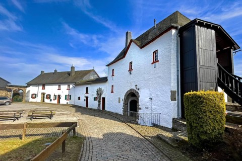 Historic castle ring of medieval Höhenburg Reifferscheid Castle Tourist destination in Eifel,
