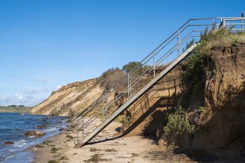Stairway to the cliffs, Klein Zicker, Mönchgut, Rügen island, Baltic Sea, Mecklenburg-Western