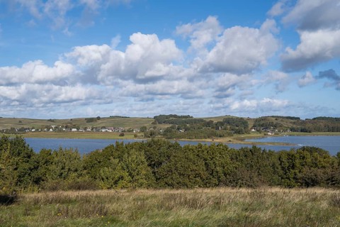 View from Klein Zicker to Gross Zicker, Mönchgut, Rügen Island, Baltic Sea, Mecklenburg-Western