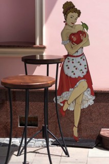Advertising poster for a woman at a local, Czernowicz, Ukraine