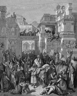 Triumph of the Jew Mordachai, he rides through the city, Mordecai is honored, Bible, Old Testament,