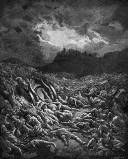 The inhabitants of Judah keep an eye out for the enemy army, but they only see bodies lying on the