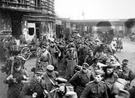 German prisoners of war in Berlin, near York Bridges, April 1945 J. Chaldej about this photo: I
