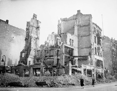 Berlin in ruins, civilians, destroyed homes, June 1945, Berlin, Germany
