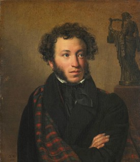 Alexander Pushkin (1799-1837), painting by Orest Kiprensky from 1827, Russian writer, historical