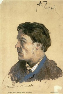 Anton Chekhov (1860-1904), Portrait of Levitans, Russian writer, historical Russia. With his