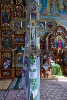 Christ Cross in the chancel of the former German Protestant Church today Greek Catholic, Lanivka,