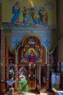 Page age in the former German Protestant Church today Greek Catholic, Lanivka, Ukraine