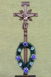 Christ Cross in front of the Greek Catholic Church, Lanivka, Ukraine