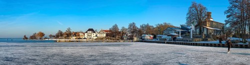 Steinhuder Meer Promenade Winter Panorama Steinhude Germany