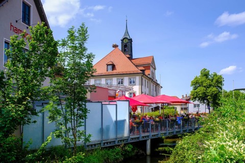 Cafe Hamppwerk, Ochsenhausen, Rottum Tal, Upper Swabia, Baden-Württemberg, Germany