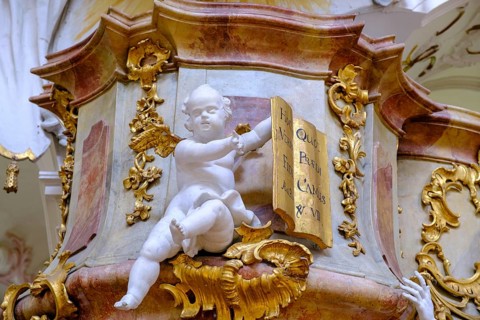 Putto, frescoes in the monastery church of St. Cosmas and Damian, former imperial abbey of